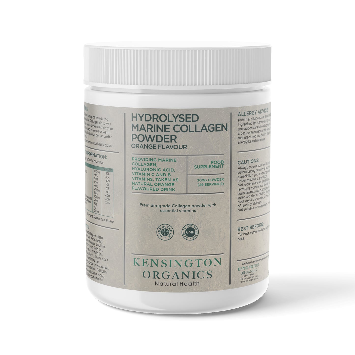 Hydrolysert marint kollagenpulver med essensielle vitaminer - 300g